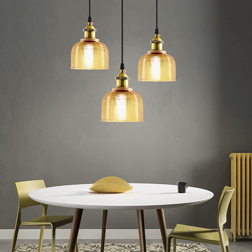 vsGotber Pendant Lights Kitchen Island Stained Glass Chandelier Creative Bedroom Living Room Cafe Bar Flower Cover Retro Bedside Lamp Single Head Chandelier E27 Ceiling Colored Glass Lamps,