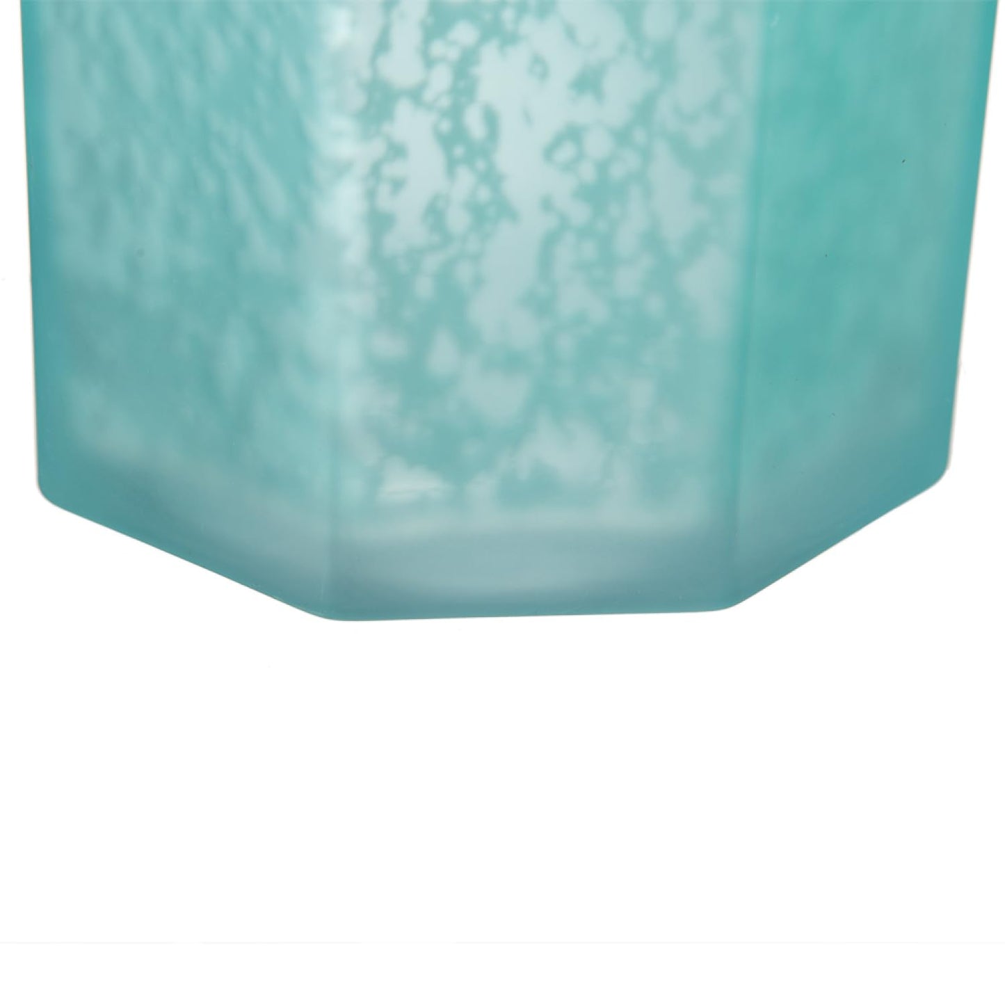 Aqua Blue Frosted Mercury Glass Octagonal Candle Holder, 4 Pack