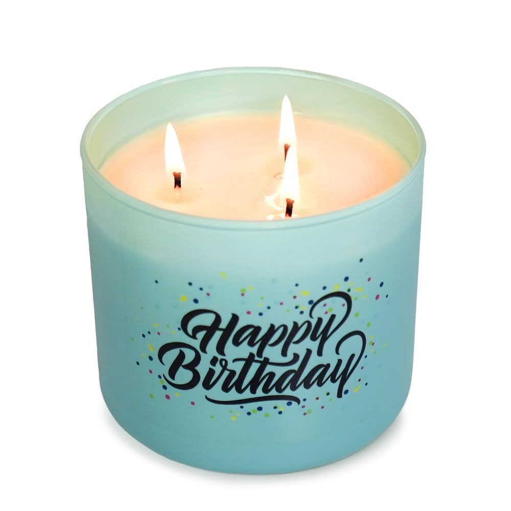 Colonial Candle Happy Birthday Candle, 14.5 oz Vanilla Sugar & Buttercream Sweet Scented, Birthday Gifts for Women, Men, Mom, Dad, Sister, Teacher, Friends, Made in The USA