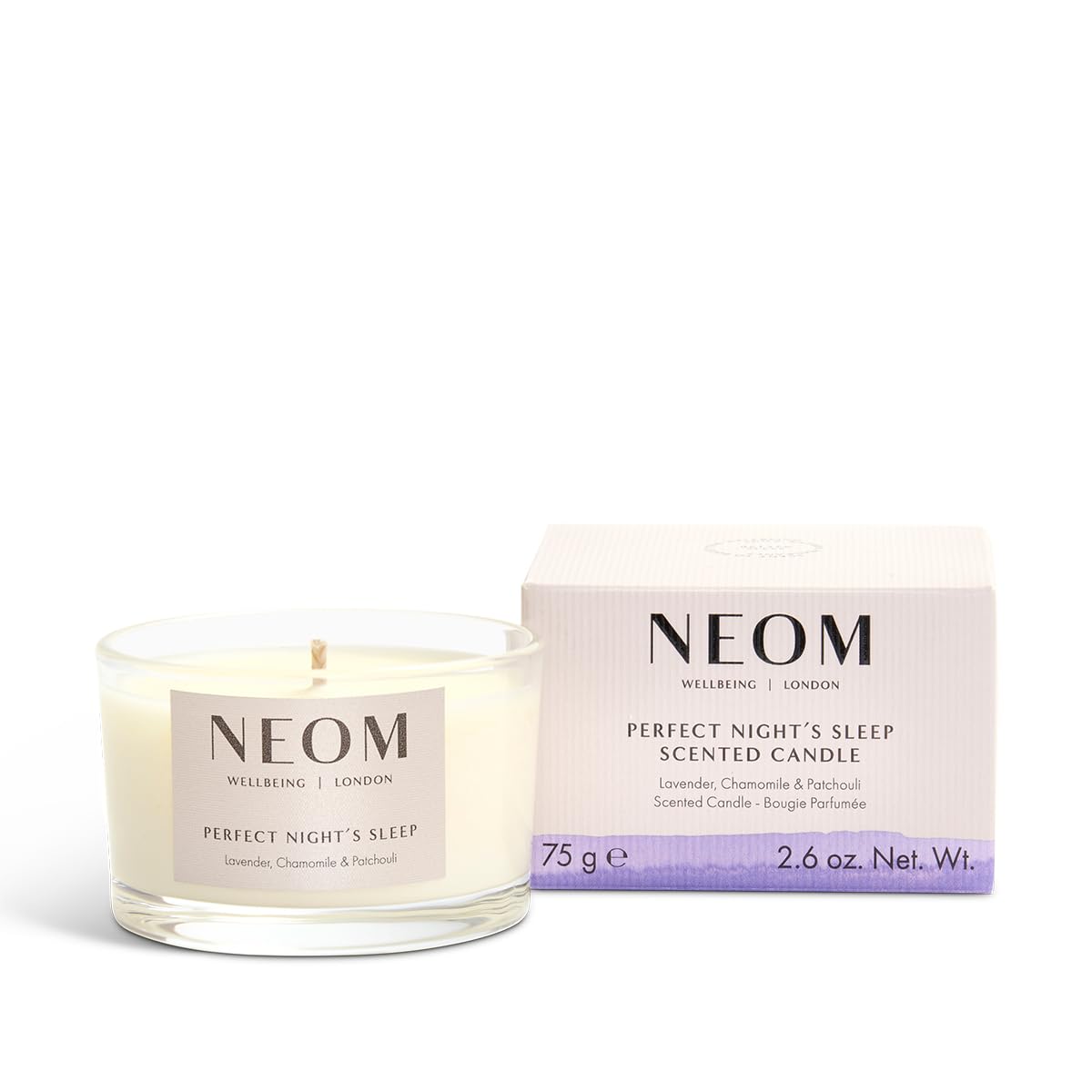 'NEOM- Perfect Night's Sleep Scented Candle, Travel Size | Lavender & Jasmine | Essential Oil Aromatherapy Candle | Scent to Sleep