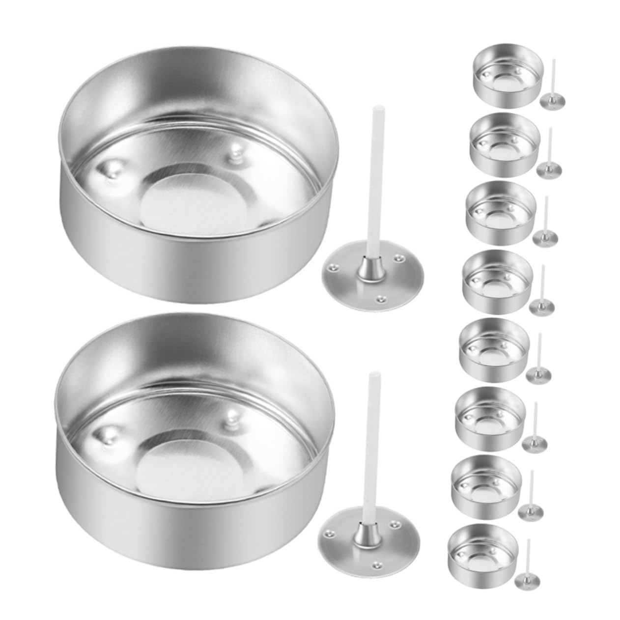 Operitacx 300 Pcs Aluminum Candle Cups with Wicks 1.49X1.49X0.55In Tea Light Containers for DIY Candle Making Home Decor Craft Projects