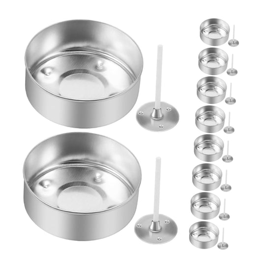 Operitacx 300 Pcs Aluminum Candle Cups with Wicks 1.49X1.49X0.55In Tea Light Containers for DIY Candle Making Home Decor Craft Projects