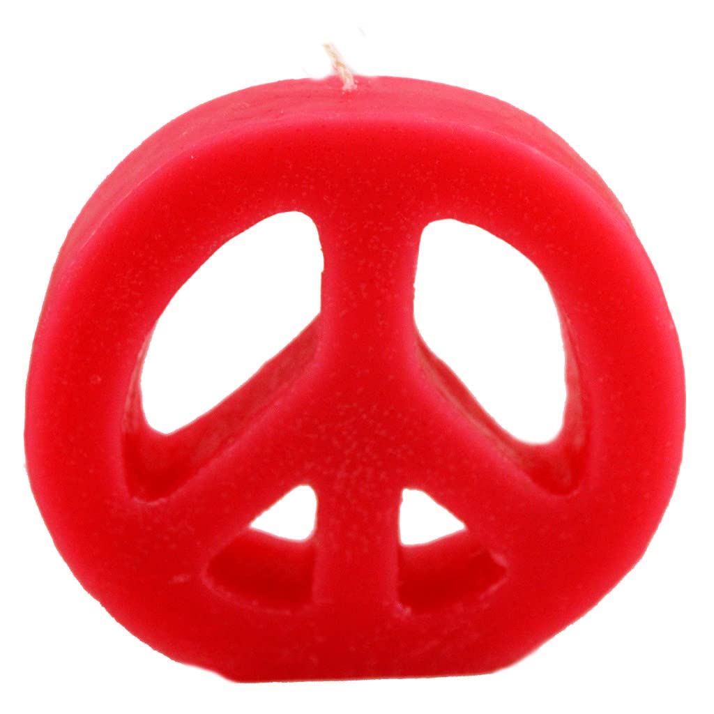 Candlestock Handmade Colorful Peace Sign Candle - Red - Yellow - Green - Blue - Lavender - Pink (Lavender)