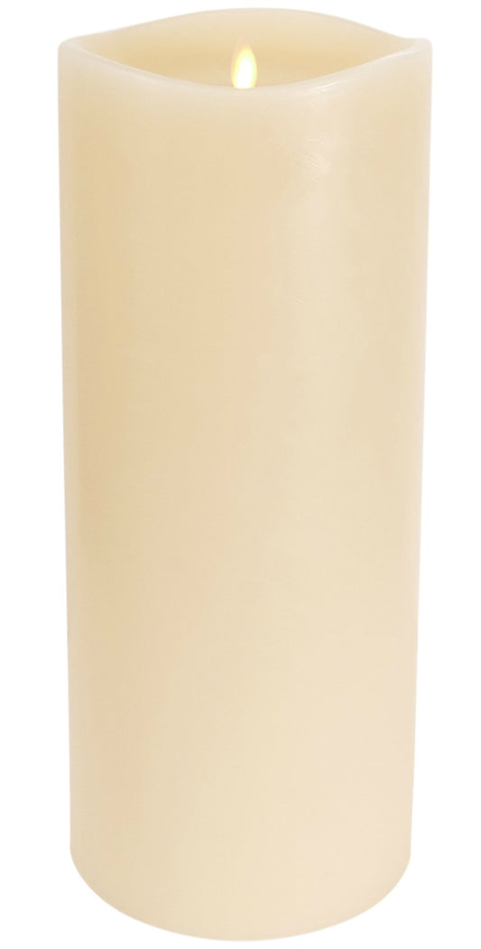 Luminara Grand Pillar Flameless LED Candle, Ivory 6.25" x 15", Battery Operated Real Wax w/Timer, Moving Flame, Realistic Unscented Home Decor Safe