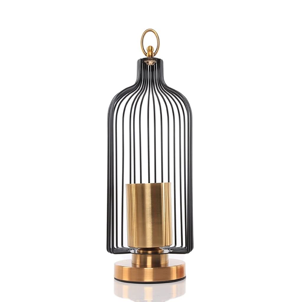 WAOCEO Candlestick Holders Creative Birdcage Candle Holder New Chinese Glass Candle Candle Holder Decoration Romantic Candle Light Dinner Props Candle Holders (Size : B)