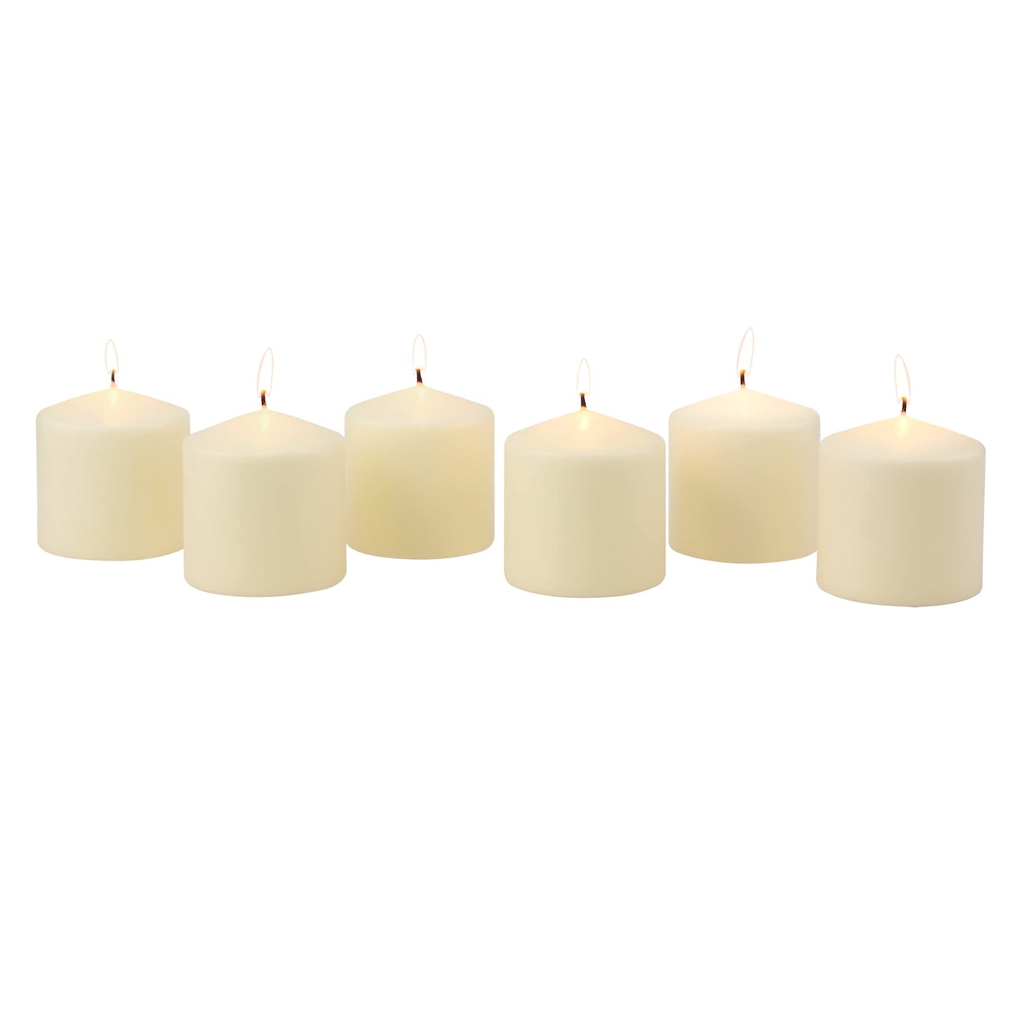 Stonebriar Unscented Pillar Candles – 18 Hour Burn Time, Long-Lasting Wax Candles for Weddings, Holidays, Home Décor & Special Events, Pack of 6, Ivory, 3" x 3"