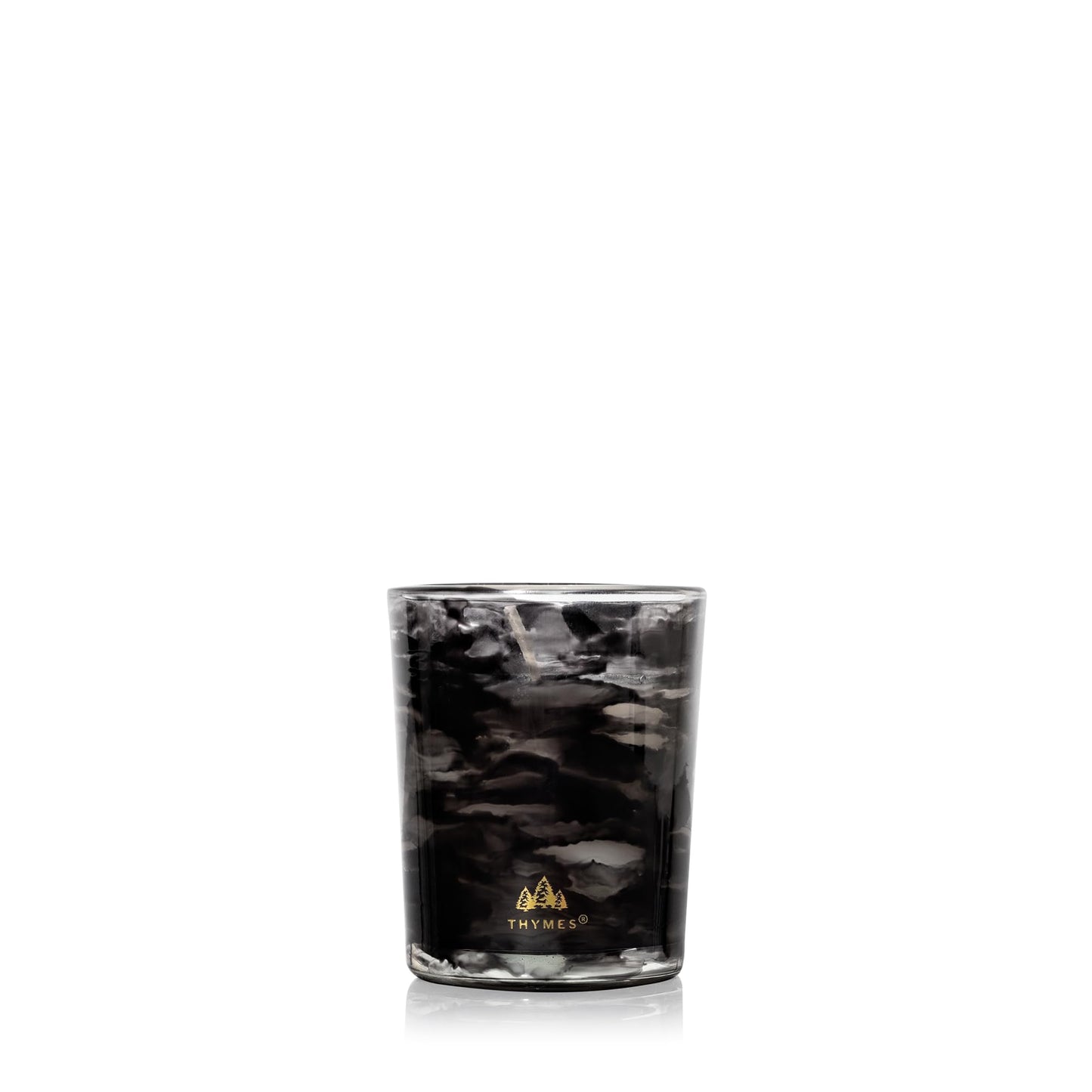 Thymes Noir Woods Scented Candles for Home Decor – Notes of Fresh Evergreen, Smoky Wood & Golden Amber – Luxury Home Fragrance Gifts for Women & Men – Burns Up to 20 Hrs (Votive Candle, 2 oz)