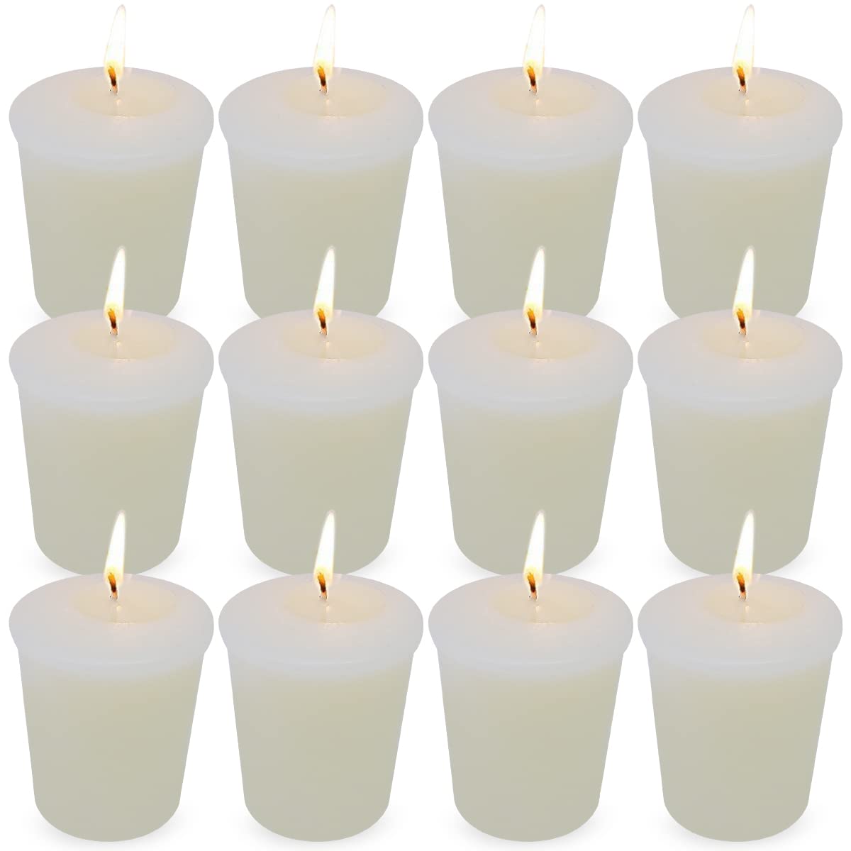 Abarli Votive Candles 12 Packs Small Undscented Bulk Soy Wax Votives for Weddings, Bridal Showers, Holiday & Home Parties