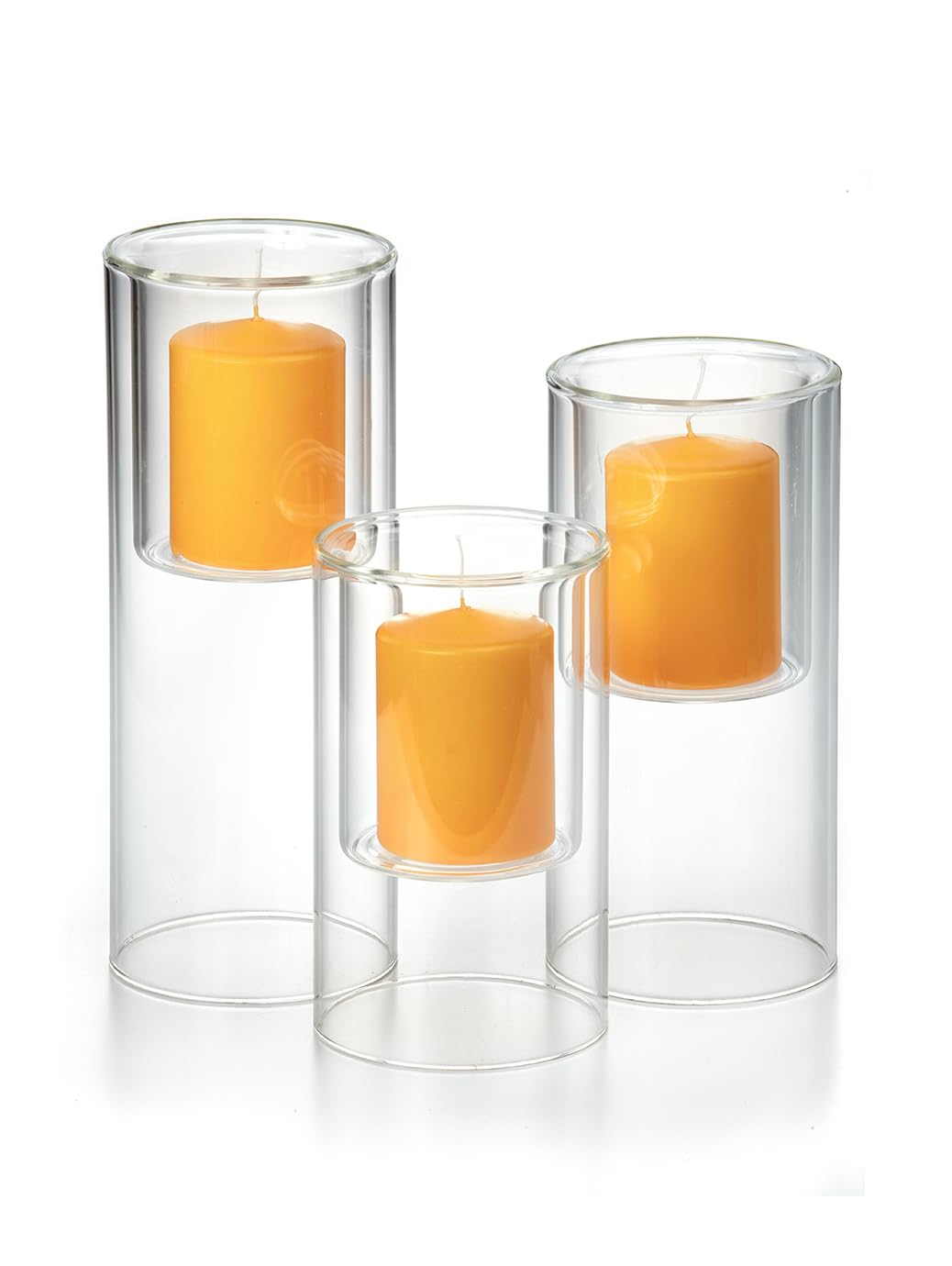 Yummi Set of 3 Pillar Candles & Ethereal Cylinders - Sandstone