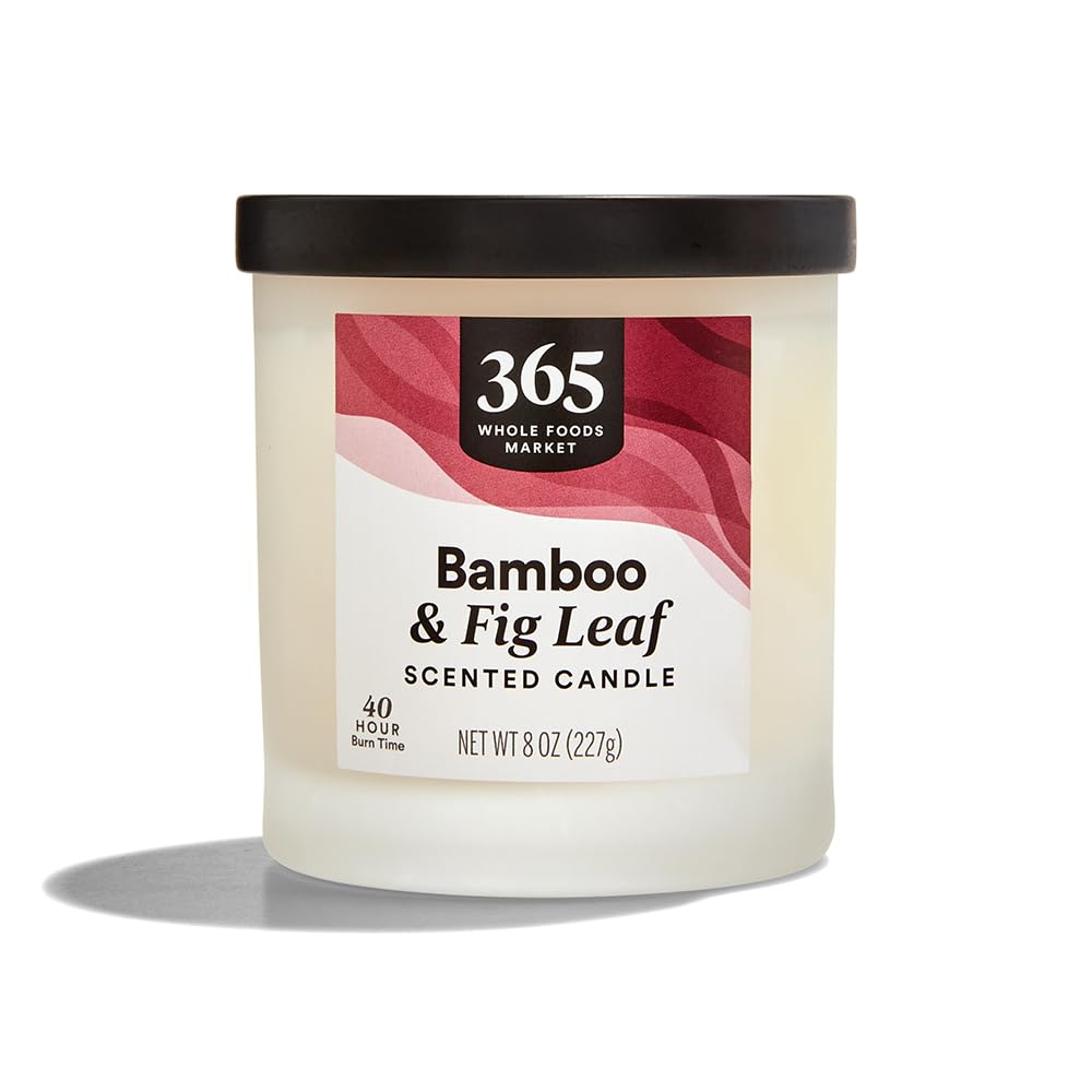 365 by Whole Foods Market, Scented Candle, Bamboo & Fig Leaf, 40 Hour Burn Time, 8 Ounce