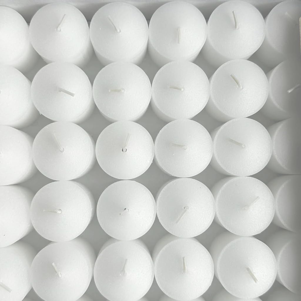 D'light Online Long 10 Hour Burn Time Unscented White Votive Candles - Small Candles for Birthdays, Home Decoration, Restaurants, Synagogues, Churches and Weddings (White, 10 Hour - Set of 288)