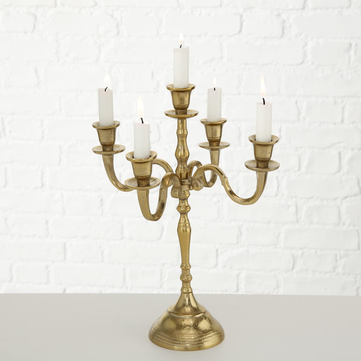 Boltze Victoria 6697800 Candle Holder Metal Silver Decorative Dining Table Chest of Drawers Elegant Design Without Candles
