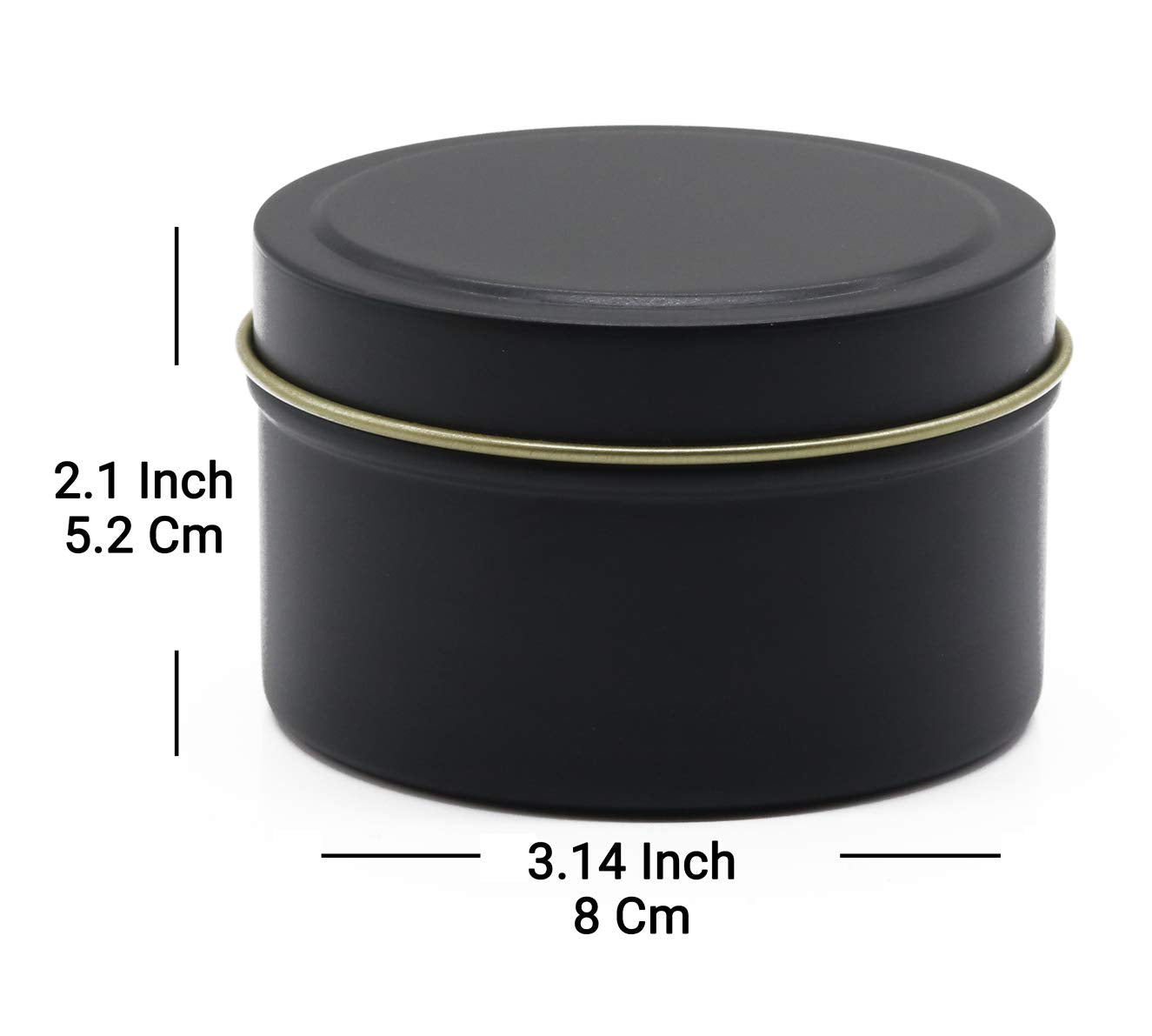 Aroparc Candle Tins 8oz, 24 Piece, Bulk Containers for Candle Making Jars with Lids - Black