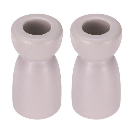 uxcell 2 Pack Candlestick Holder Light Purple Ceramic Taper Candle Holder Candle Stand Holders Modern Style Decoration for Centerpiece Tabletops Anniversary