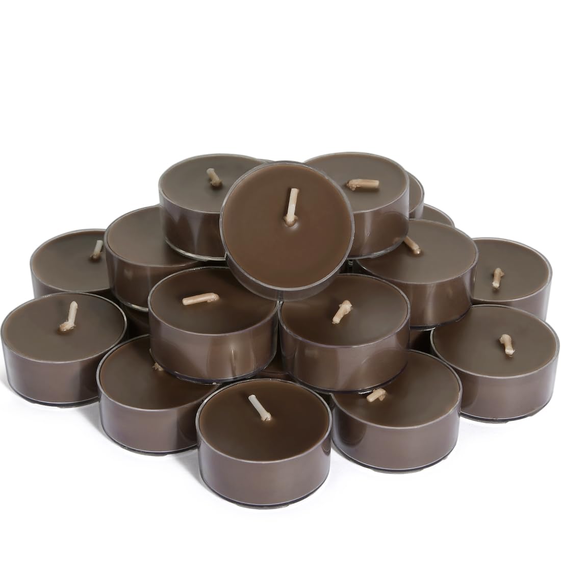 DEYBBY Scented Tealight Candles, Long Lasting Soywax Tea Candle Used for All of Holders|Clear Cup|24 Counts|Up to 4 Hour Burn Time|Coffee