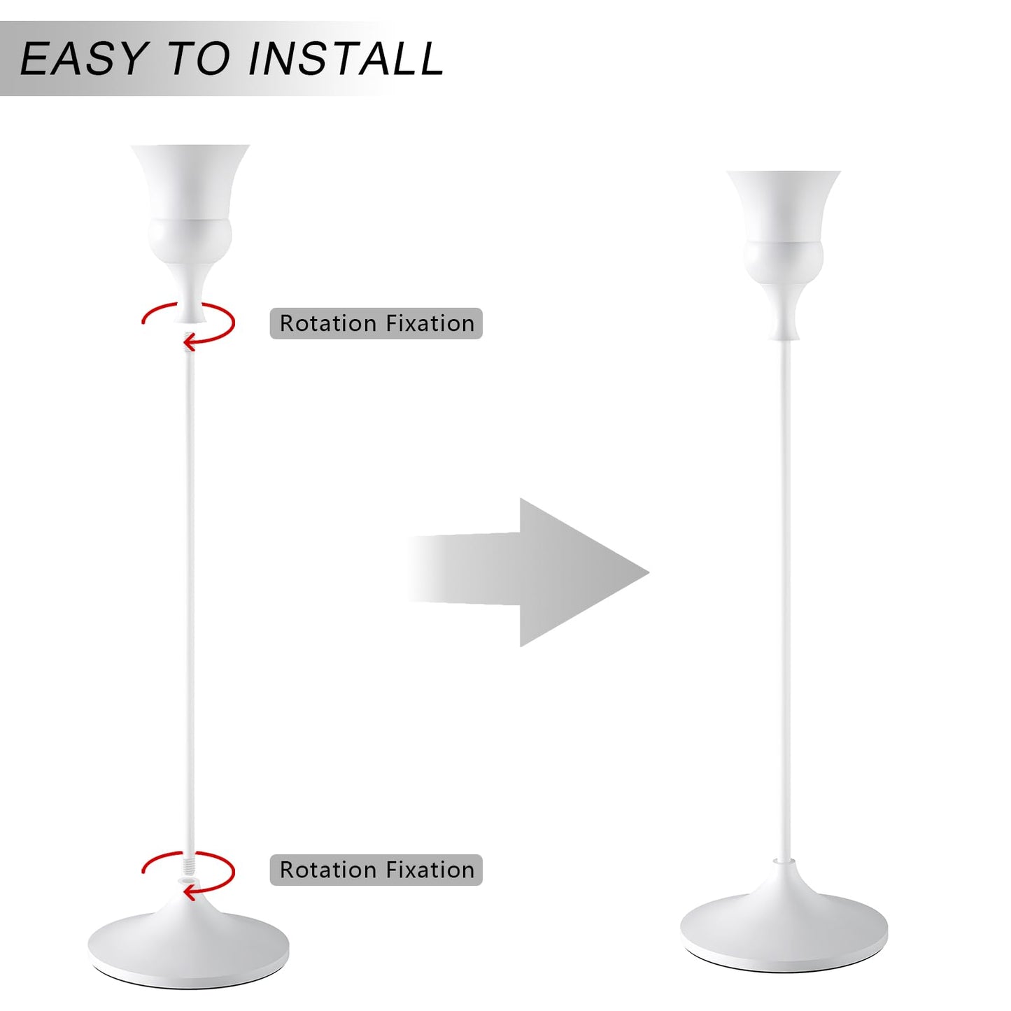 Showin Candlestick Holders White, 3 Packs Taper Candle Holder for Candlesticks, Candle Sticks Holder Decor for Home Decor