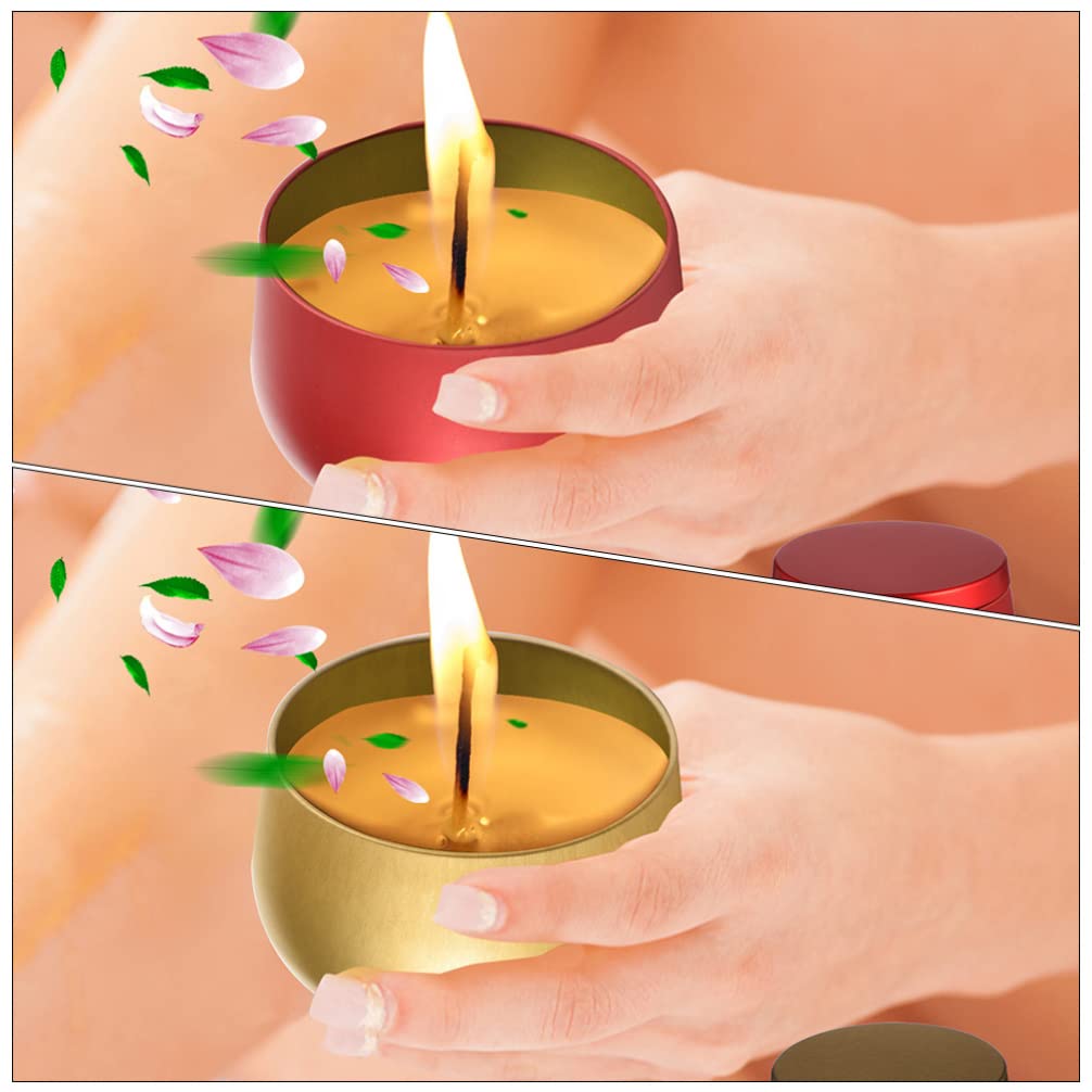 Beavorty 6pcs Decorative Tinplate Candle Cups Sealed Aromatherapy Holders for Home Decor and Crafting