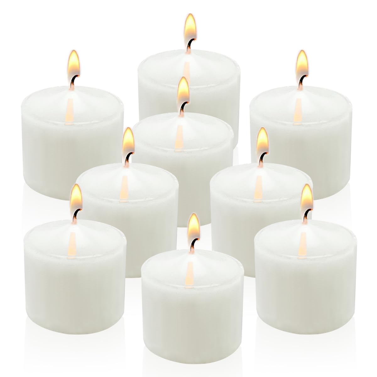 9-Pack 1.25-Inch White Votive Candles, Unscented Small Tealight Candle for Home Decor, Church and Special Occasions
