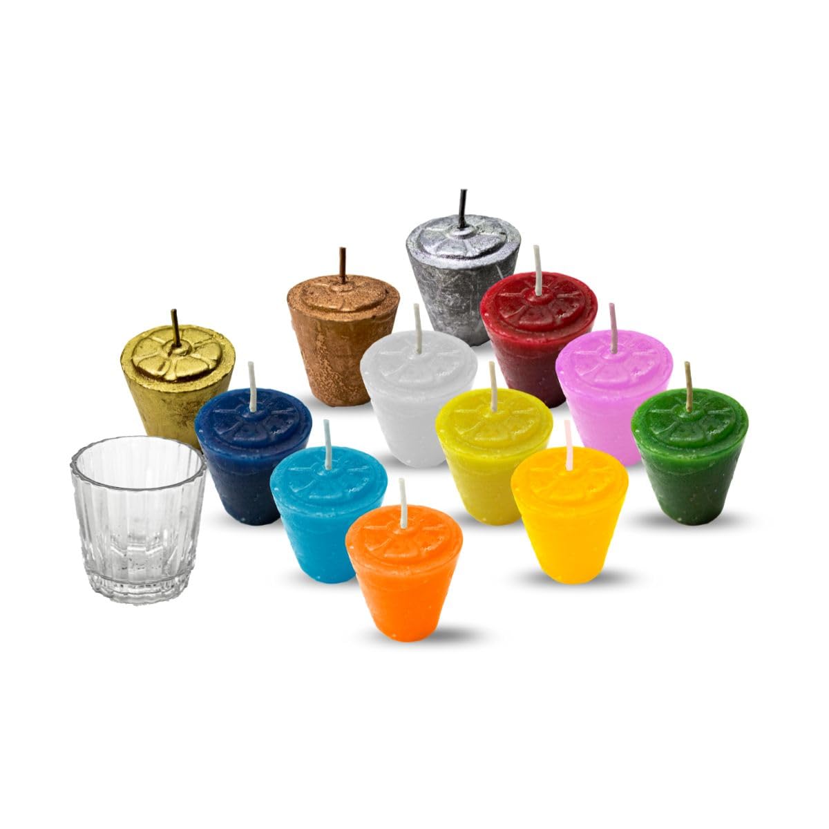 12 Divine Providence Votive Candles Set | Multicolor Prayer Scented Candles | Holy Bible Box | New Year Tradition | Monthly Blessing | 5x4.5 cm (1.97 x 1.77 inches)