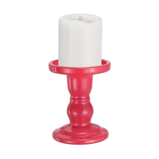 uxcell 11 cm Glass Candle Holder for Taper/Column Candles, Candle Holders Tealight Stand Candlestick for Tealight Wedding Table Centerpiece Home Decor, Pink
