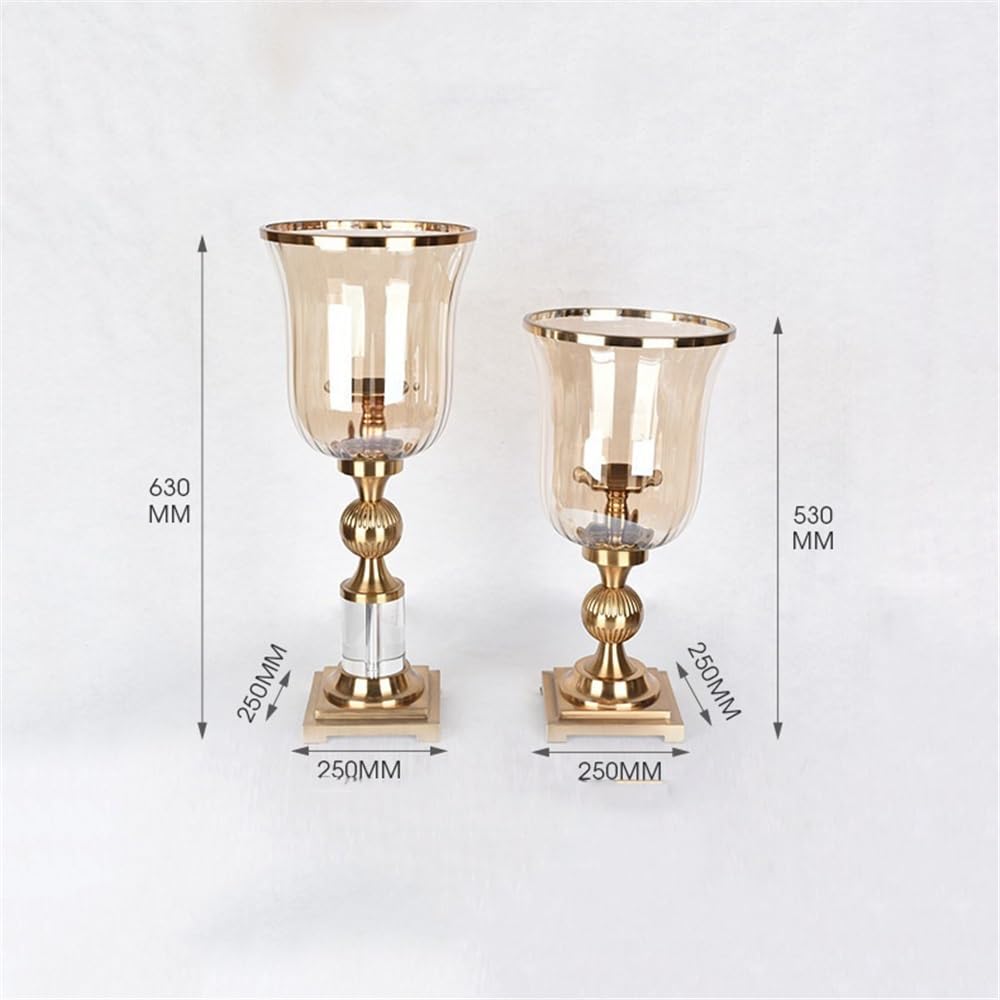 Candlestick Holders European Style Iron Candlestick with Glass Cover Creative Table Decoration Candle Holder Candle Holders(Small)