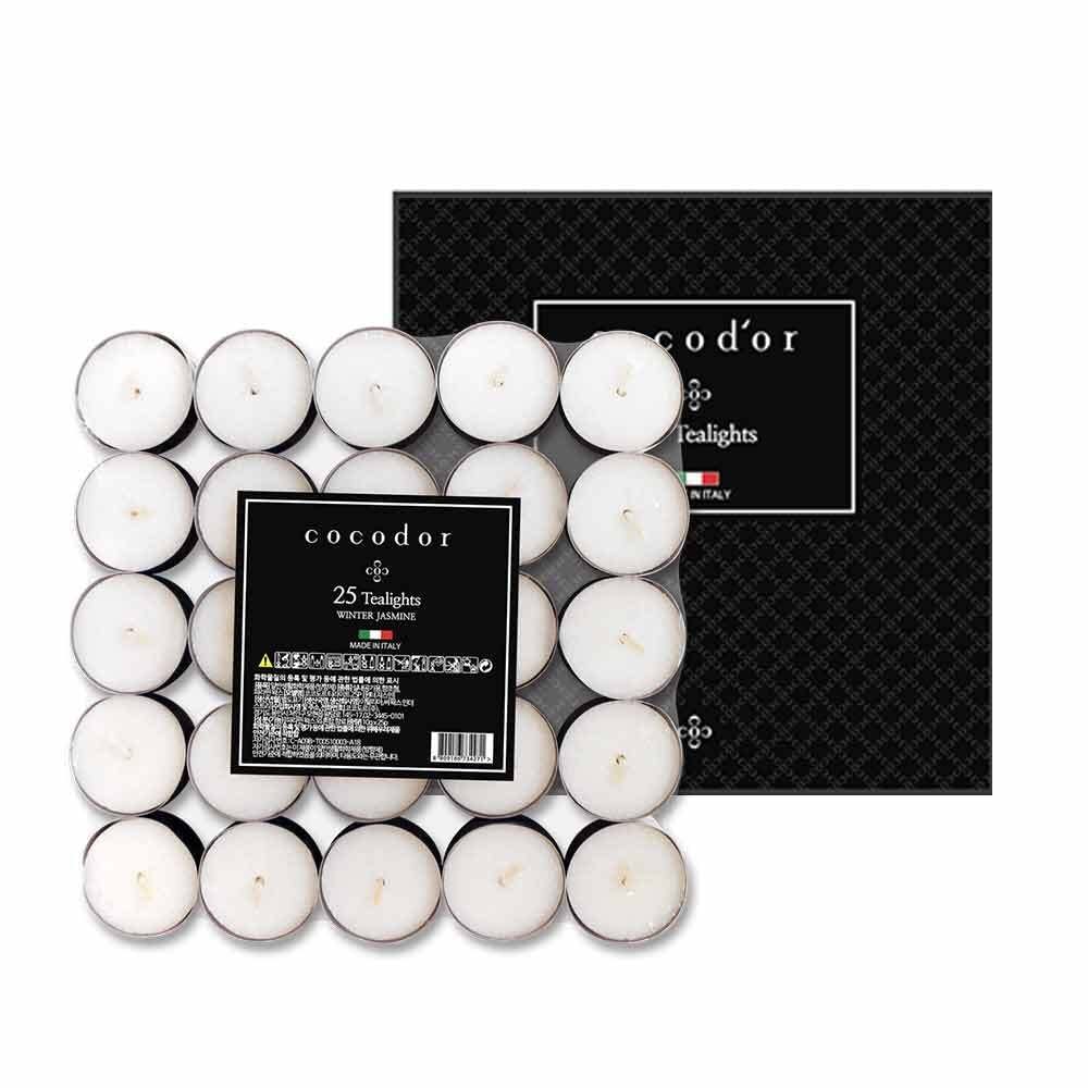 Cocod'or COCODOR Scented Tealight Candles/Winter Jasmine / 100 Pack / 4-5 Hour Extended Burn Time/Made in Italy, Cotton Wick, Scented Home Deco, Fragrance, Mother's Day