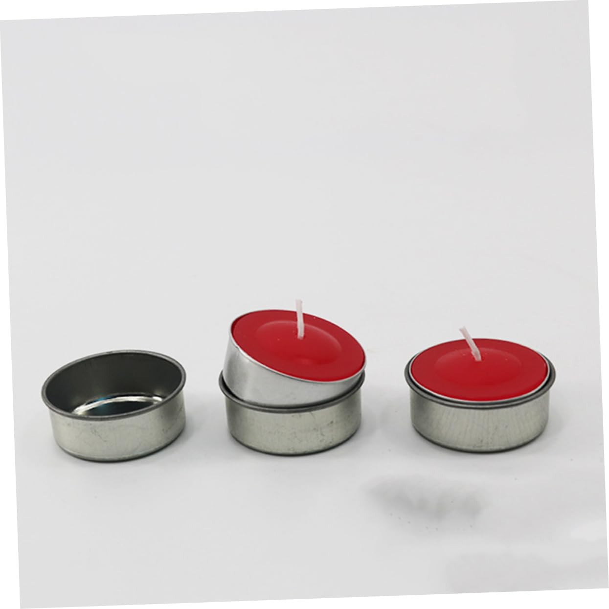 HEALSOPTHY 10pcs DIY Tealight Candle Tins Cans Elegant Iron Candlestick for Crafting Sample Holding