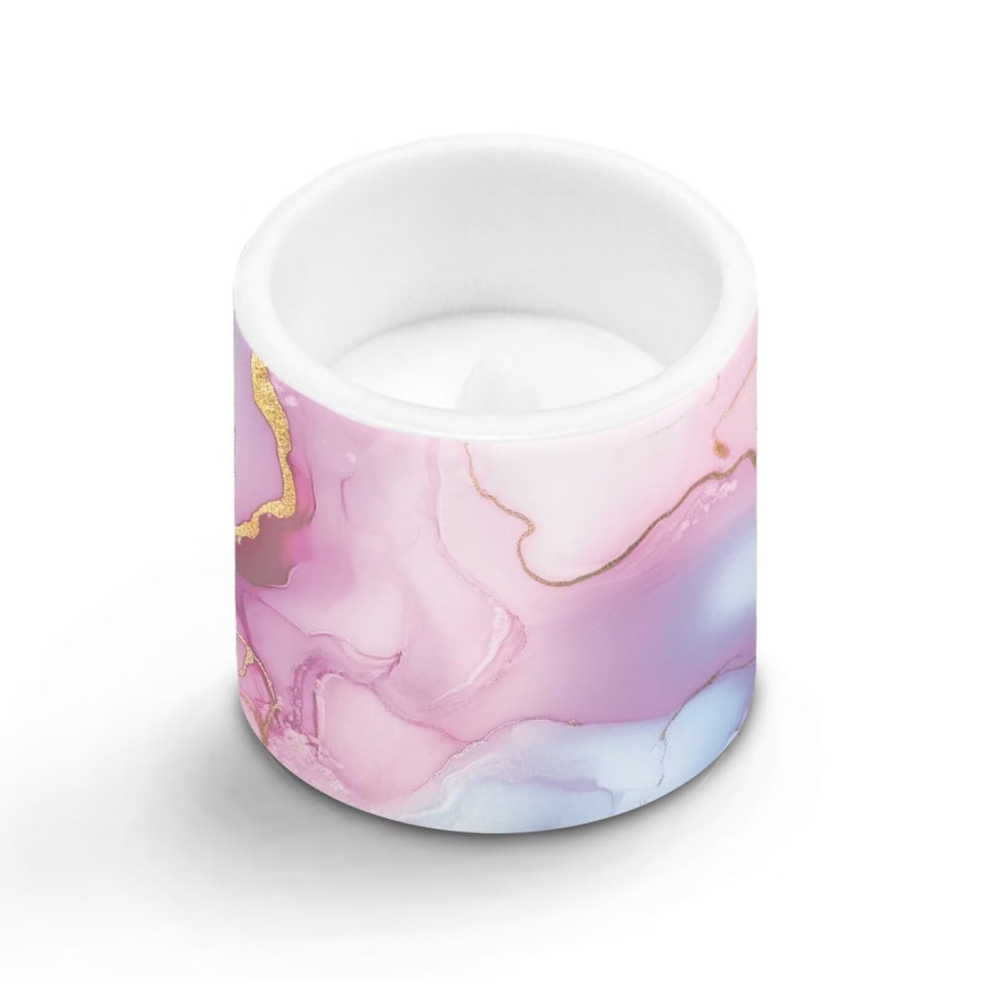 Cozeyat Pastel Marble Flameless Candles 4 Pack Battery Operated LED Pillar Candles with Remote Control Timer Waterproof for Indoor Outdoor Patio