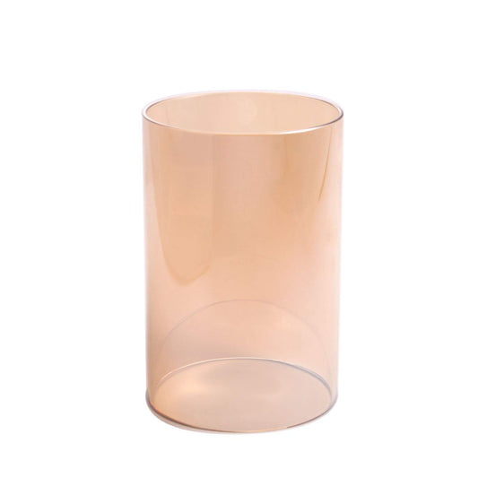 KETE Colored Glass Cylinder Candle Holder Bottomless Borosilicate Glass Globe Lamp Shade Replacement (AMBER,4x4)