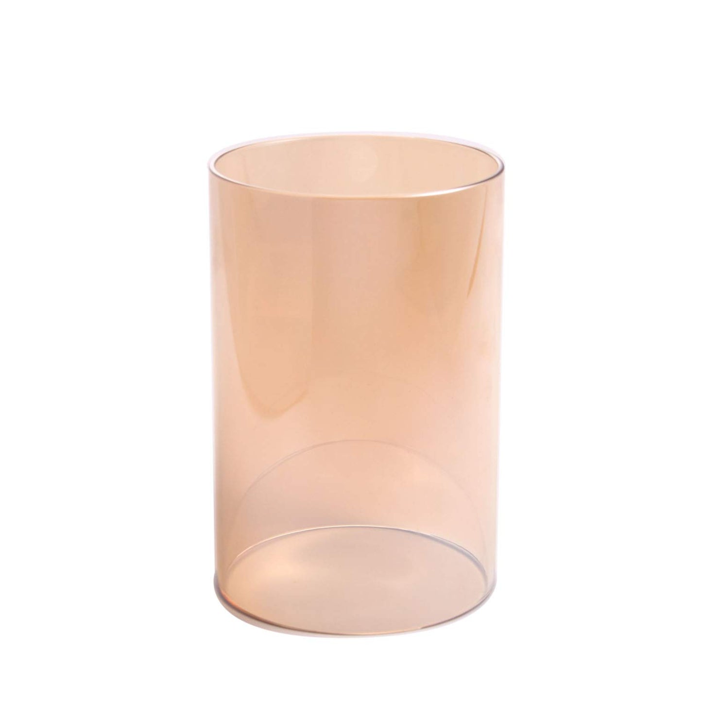 KETE Colored Glass Cylinder Candle Holder Bottomless Borosilicate Glass Globe Lamp Shade Replacement (AMBER,3.5x8)