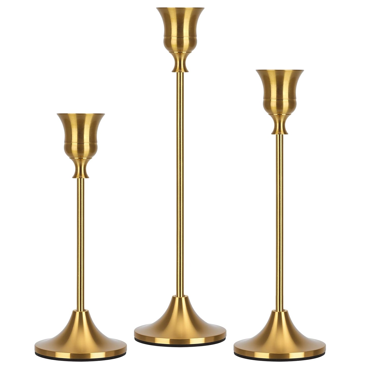 Candlestick Holders Taper Candle Holders, Candle Stick Holders Set of 3, Brass Gold Candlestick Holder, Candle Holder for Wedding Party Dining