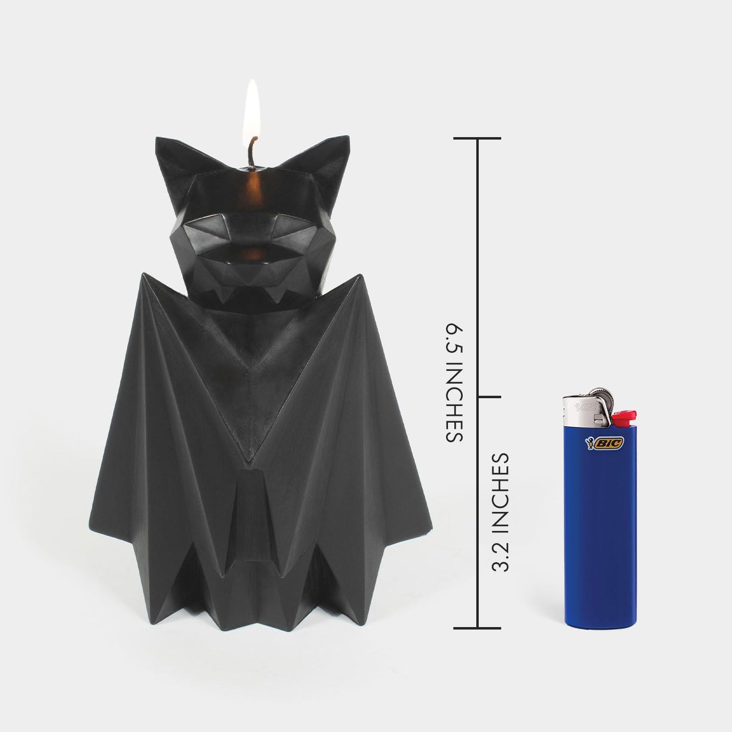 PyroPet Blaka Bat Candle (Black) - The Original Bat Candle with Metallic Skeleton | Gothic Decor | Unique Gift for Bat Lovers | 20-Hr Burn Time | Dimensions: 6.7x2.9x4.5 in