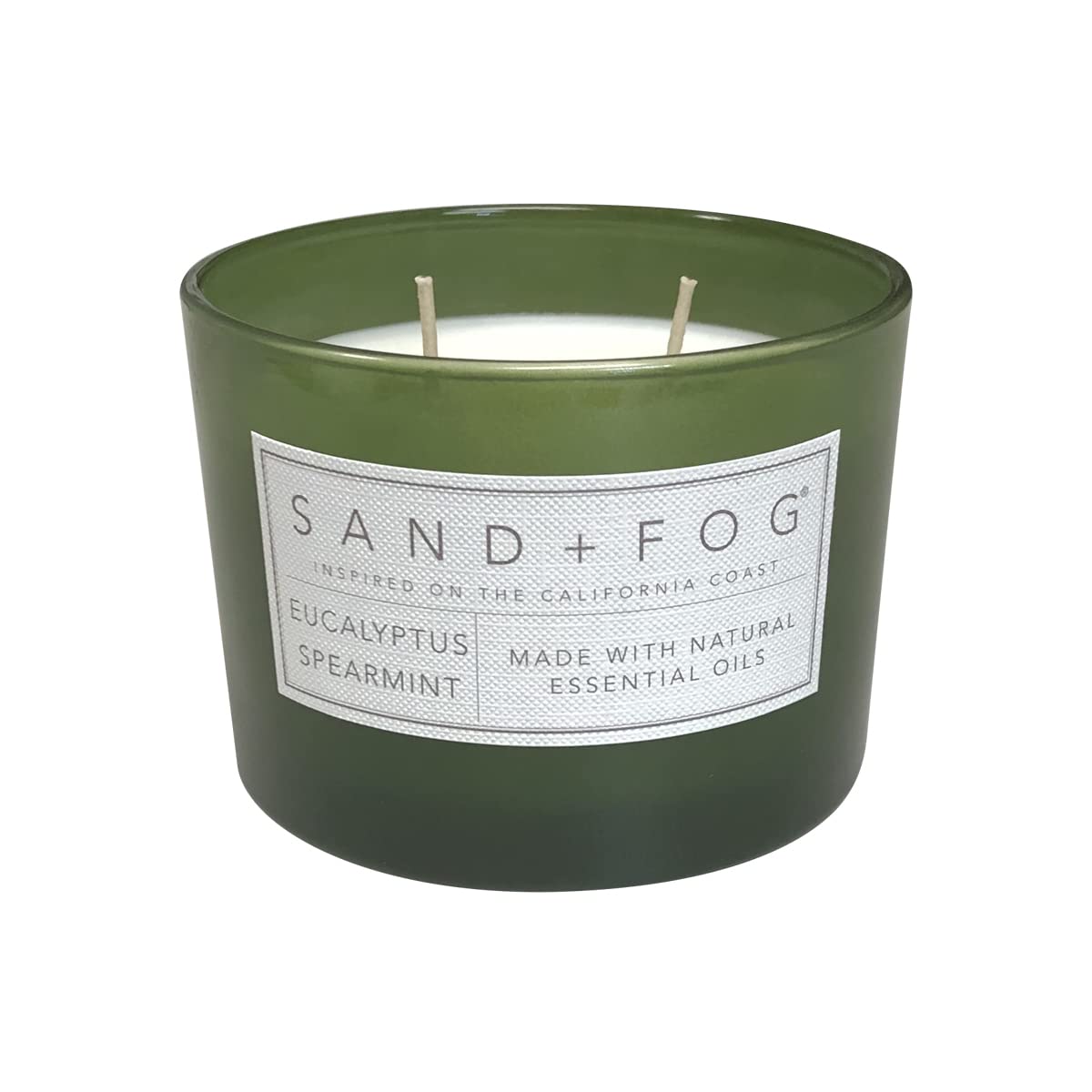 Sand + Fog Scented Candle - Eucalyptus Spearmint – Additional Scents and Sizes – 100% Cotton Lead-Free Wick - Luxury Air Freshening Jar Candles - Perfect Home Decor – 12oz