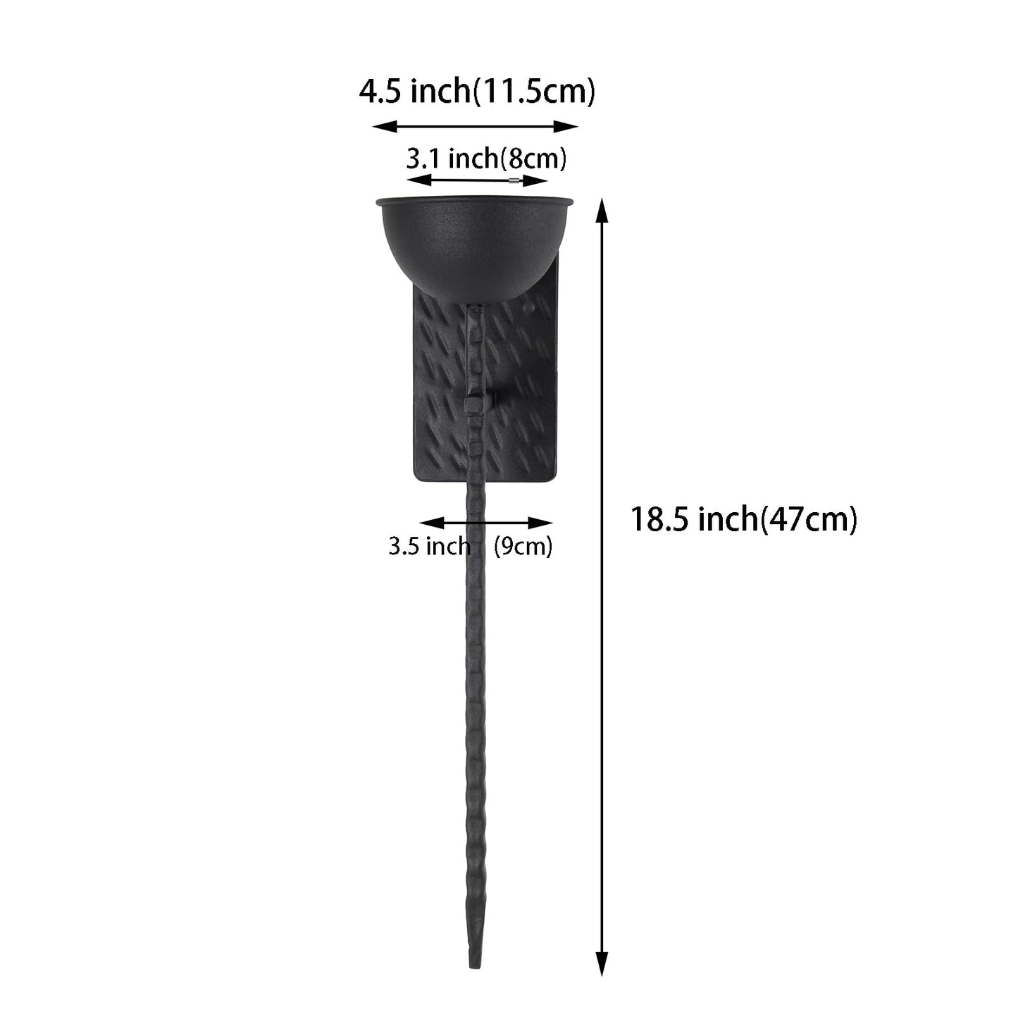 Aimto Gothic Wall Sconce Candle Holder Black Retro Wall-Mount Metal Candle Holders Hanging Iron Wall Candle Sconce for Home,Living Room, Bathroom, Dining Room, Set of 2