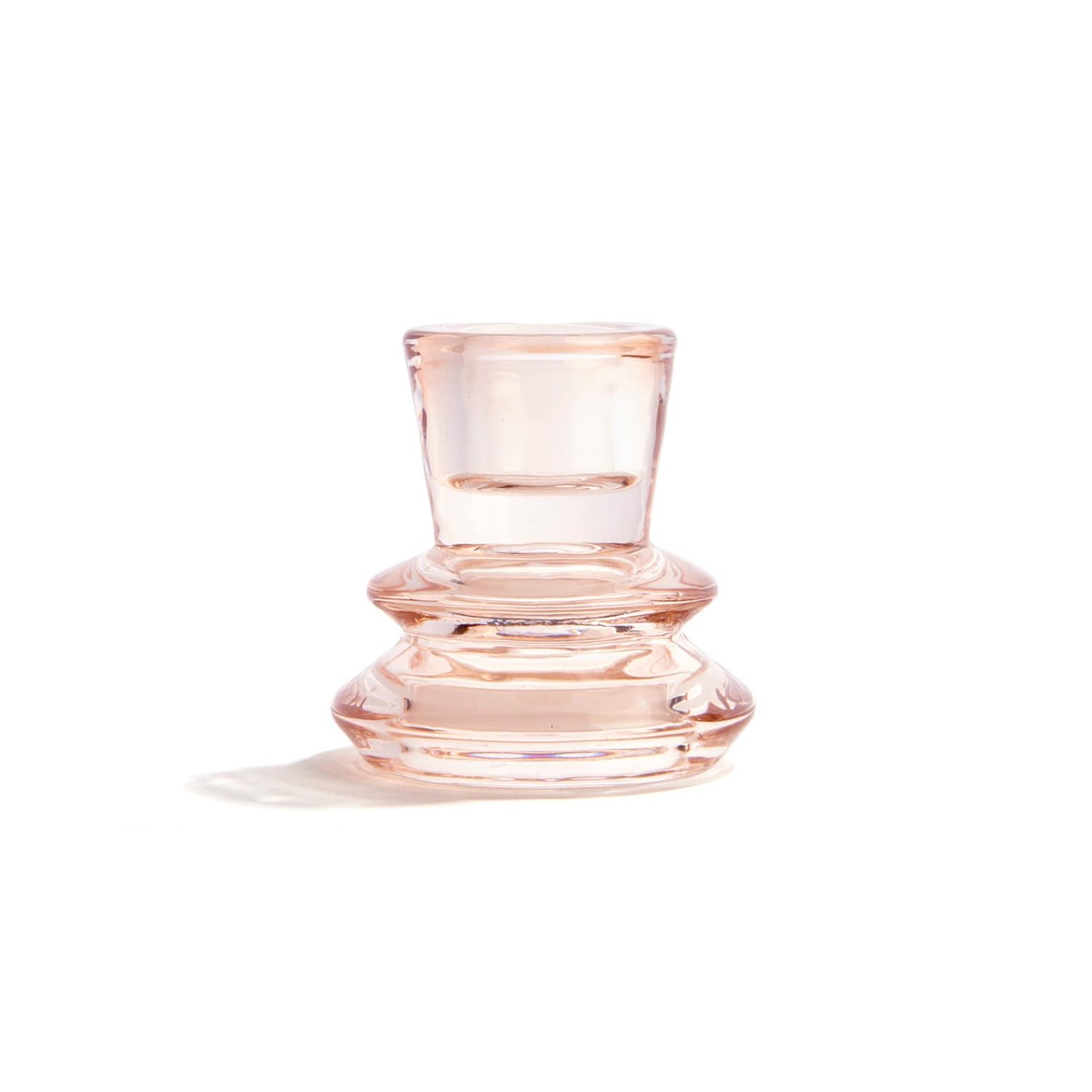 LampLust Taper Candle Holders, 4 Pack, 2 & 4 Inch, Pink Glass Candle Holders, Fits Standard Taper Candles, Decorative Candlestick Holders for Table Centerpieces, Wedding & Home Decor