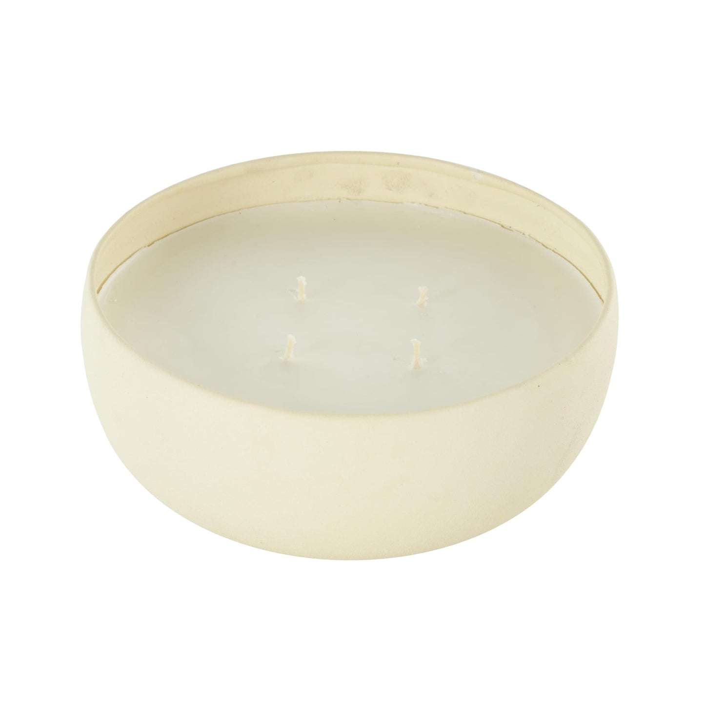 Deco 79 Metal Decorative Candle Floral Paradise Scented Textured 34oz 4 Wick Aromatherapy Candle with White Wax, Wax Aromatherapy Candle 7" x 7" x 3", Cream