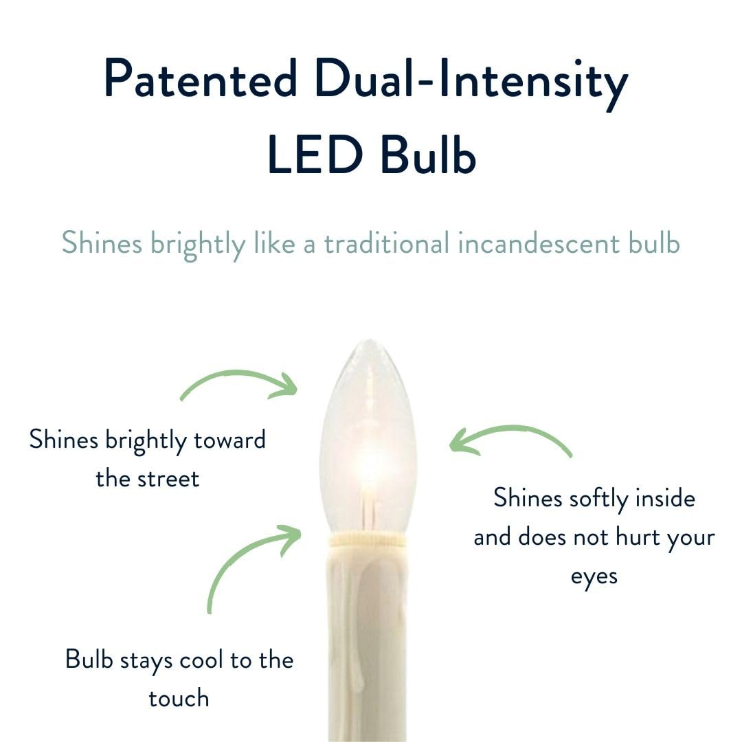 Celestial Lights Set of Four Battery Operated Remote Programmable Window Hugger Candle for Narrow Window Sills Daily Timer Choose 6, 8, or 10 Hours Flicker or Steady (Brushed Nickel)