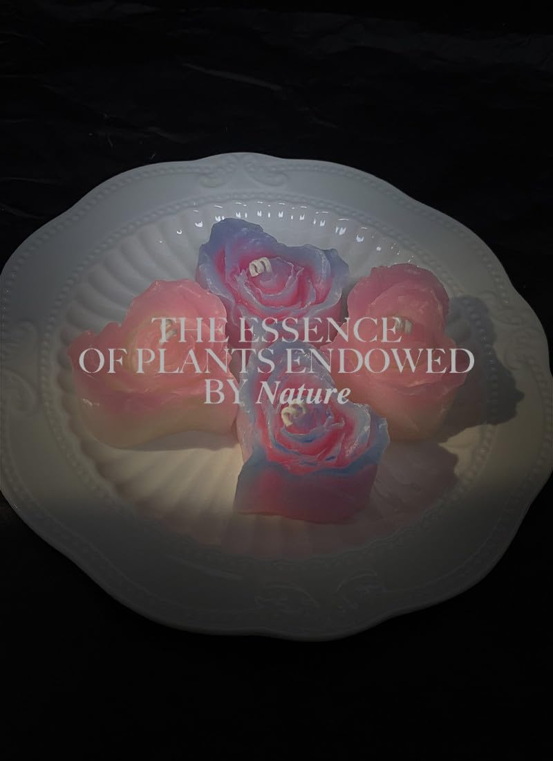 Glow in The Dark Heart Shaped Flower Candle,Low Temperature Body Safe Candle，40 Degrees Peony Flower Rose Scented Aromatherapy Drip Wax，Adult Couple Dating Play Wax (Pink White Luminous)