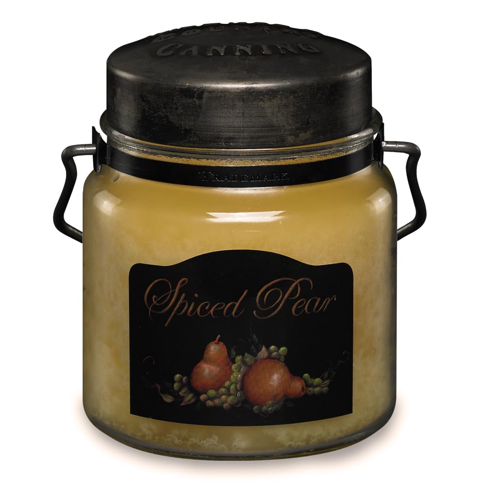 McCall’s Candles | Spiced Pear | 16 oz Scented Candle | USA-Poured | Vintage Rustic Jar with Carrying Handle | Cozy Fall-Inspired Fragrance