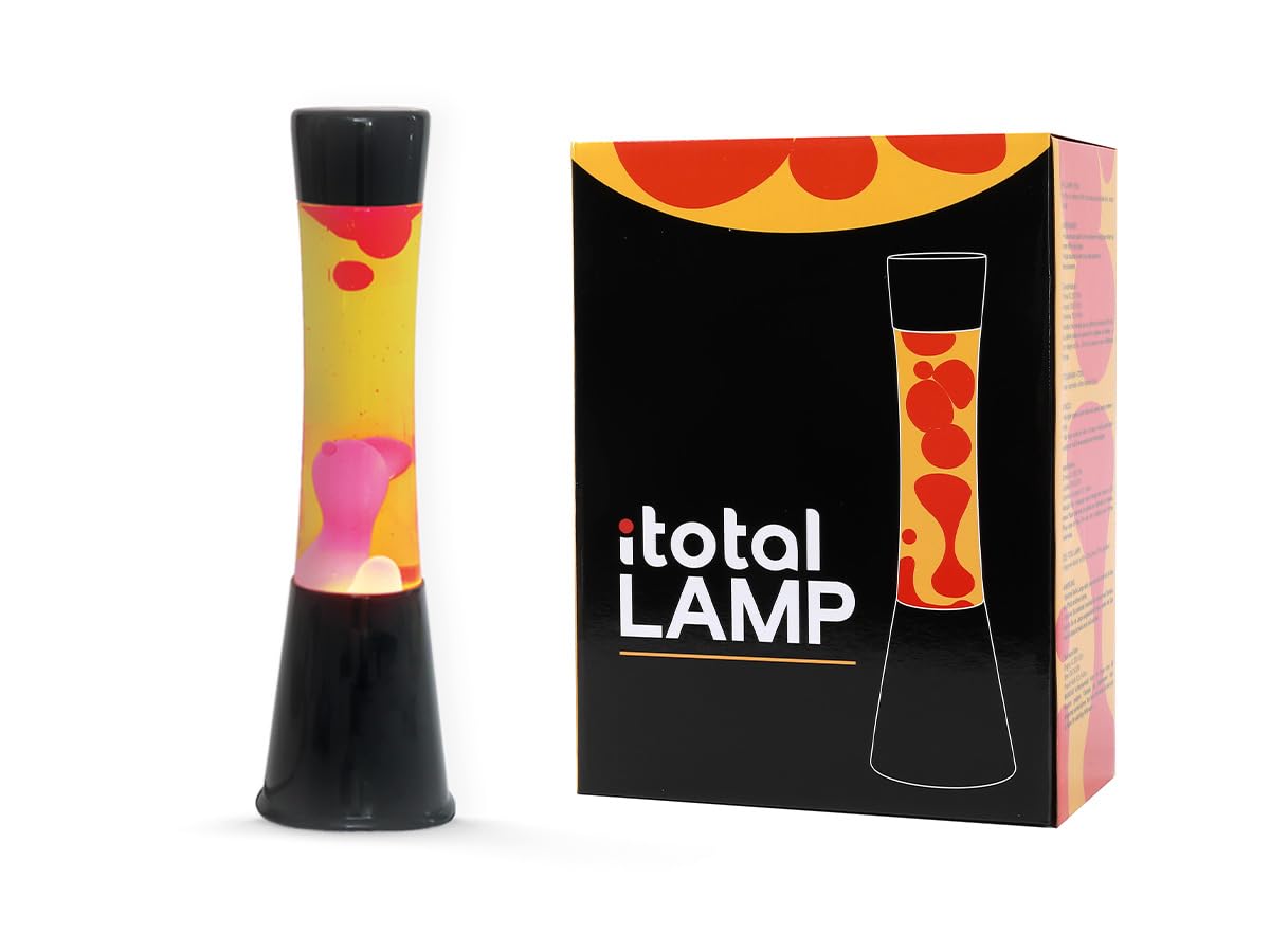 ITOTAL - Lamp with Internal Movement of Colored Bubbles/Colorful Flow and Hypnotic Wax 3.74 x 15.74 in/with US Plug (Yellow & Red)