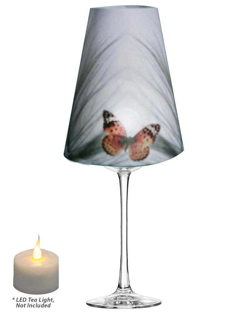 Royal Designs Vellum Tea Light Paper Wine Glass Lampshade, Orange Butterfly, Set of 20 (TLS-1004A-20)