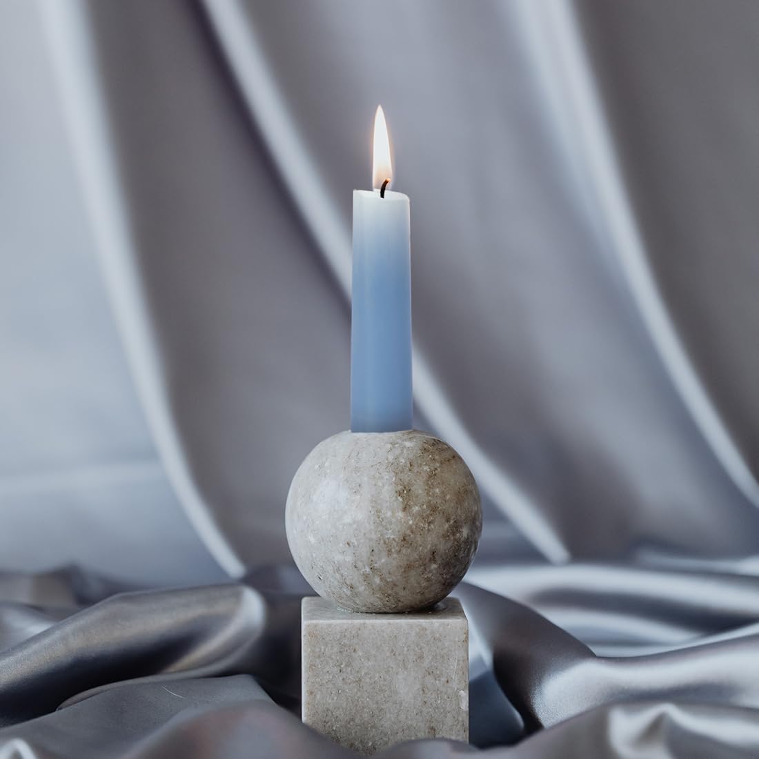 Olorvela Blue Beeswax Taper Candles,8" Long Candlestick,smokeless dripless unscented Natural Beeswax Candles.for Gift,Mother's Day (Blue)