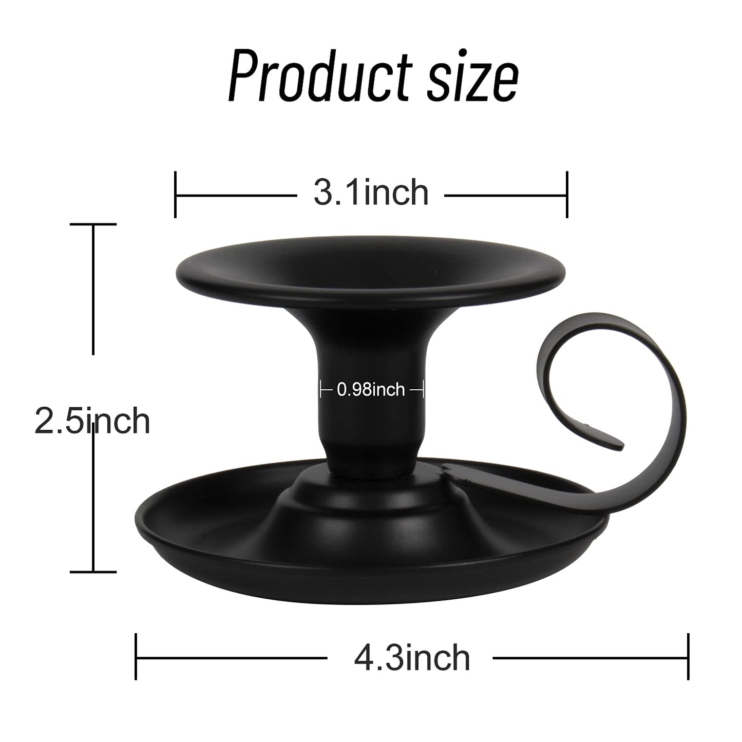 Candle Holders – 2pcs Retro Iron Taper Candlestick Holder Centerpieces for Wedding, Party, Xmas, Home Table Decor (Black,2pcs)