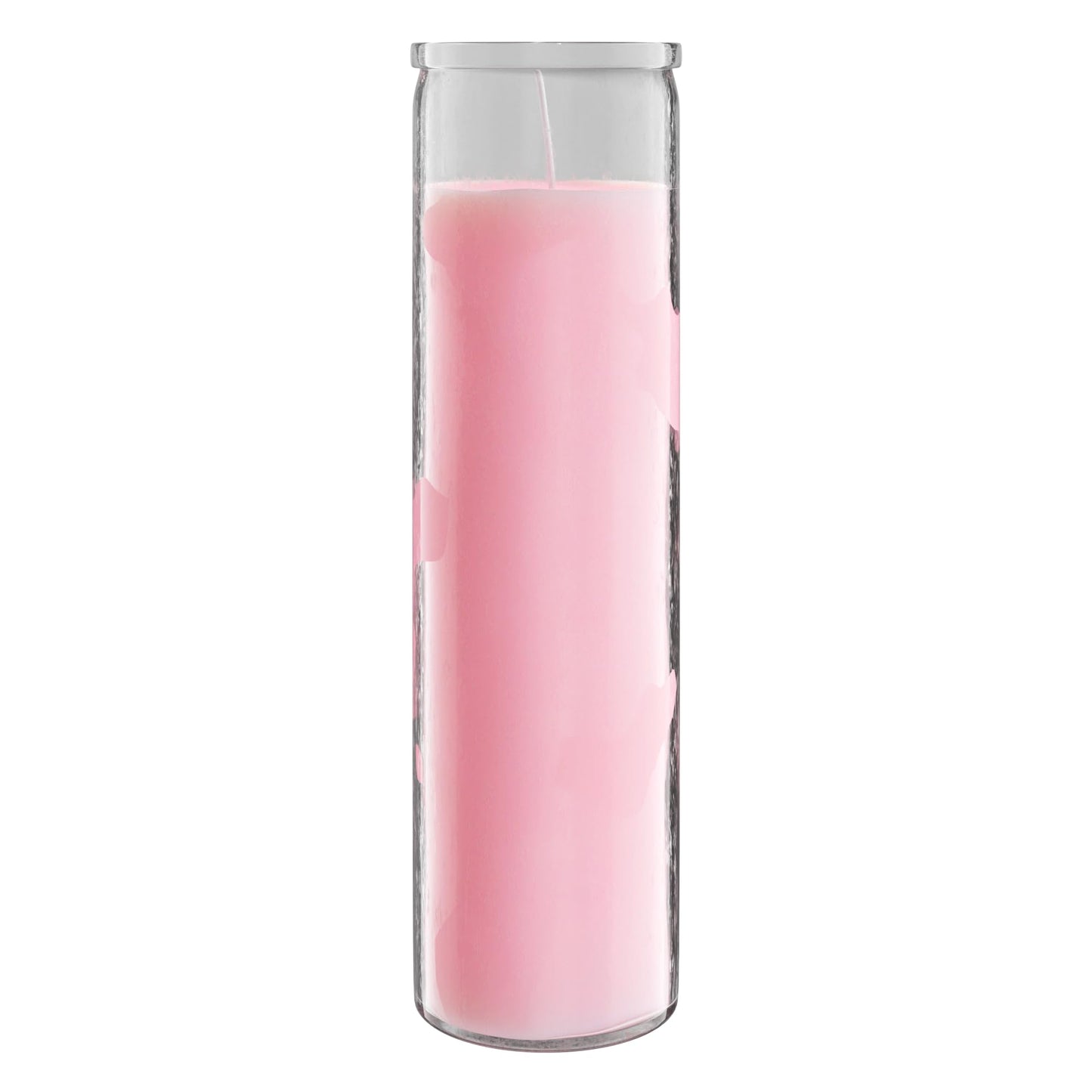 Simply Soson 2x8 inch Pink Devotional Scented Candles in Glass Jar - Peony & Rose - 1 Piece - 90 Hours – Prayer Candle - Tall Pillar Candles for Religious, Memorials, Party Decor