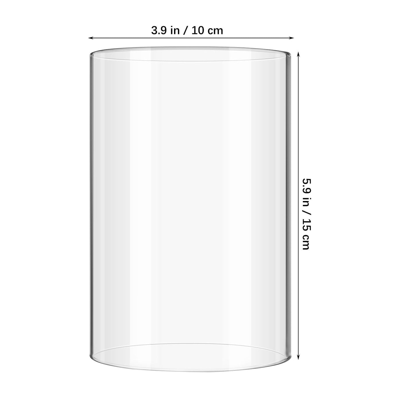 SHINEOFI 2pcs Hurricane Candle Holder Sleeve Cylinder Glass Shade Candleholder Tube Lamp Shade, Clear Glass Bottomless Cylinder, 5. 9 X 3. 9 Inches