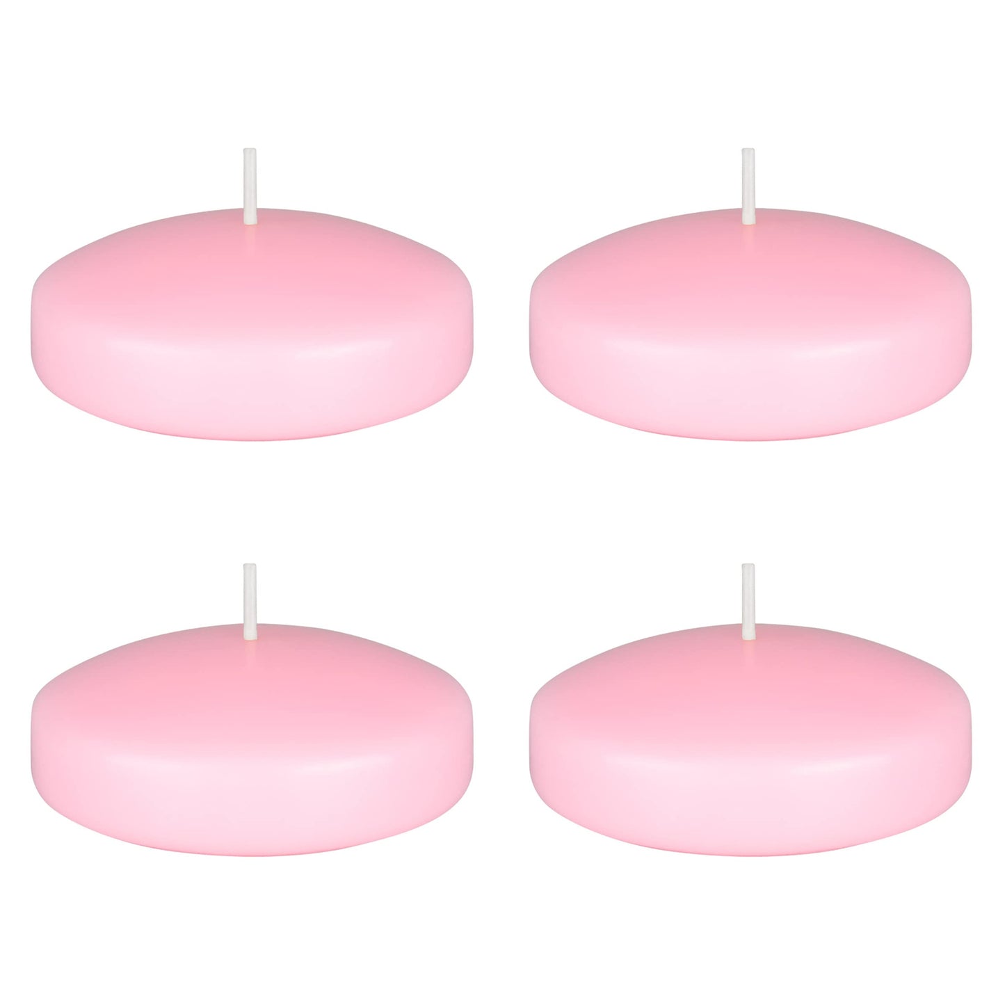 Mega Candles 4 pcs Unscented Pink Floating Candles, Hand Poured Wax Candle 3 Inch Diameter, Home Décor, Wedding Receptions, Centerpieces, Occasions, Events, Festivities, Meditations, Spas