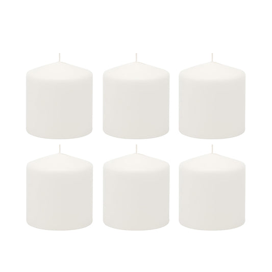 Stonebriar Unscented White Tall Pillar Candles, 18 Hour Burning Candle Pillars, Perfect for Decor, Weddings, Emergencies 3" X 3", 6 count