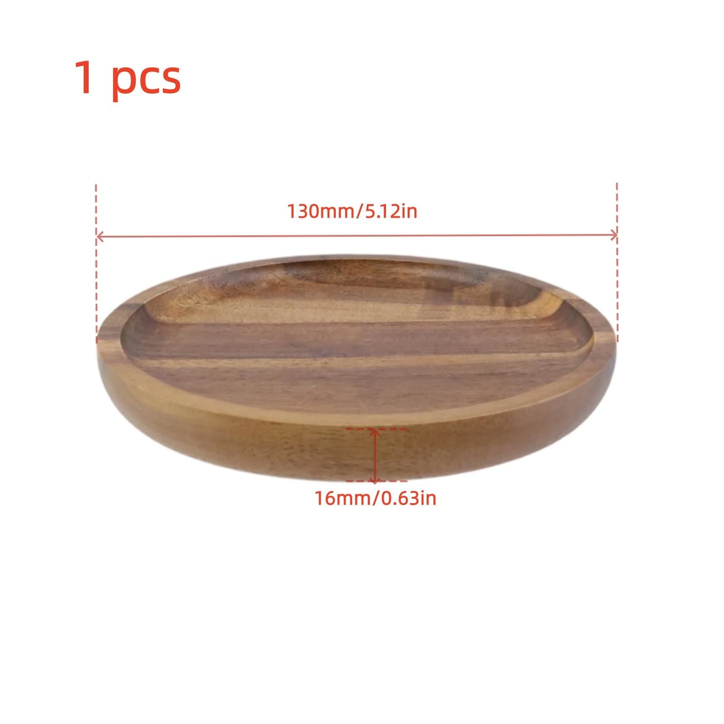 UTALIND Wood Candle Holder Farmhouse Decor, Wooden Pillar Candles Decorative Tray for Pillar Floating Candles Round Wooden Plate Pedestal Stand for Coffee Table Christmas Decor,1Pcs(Brown)