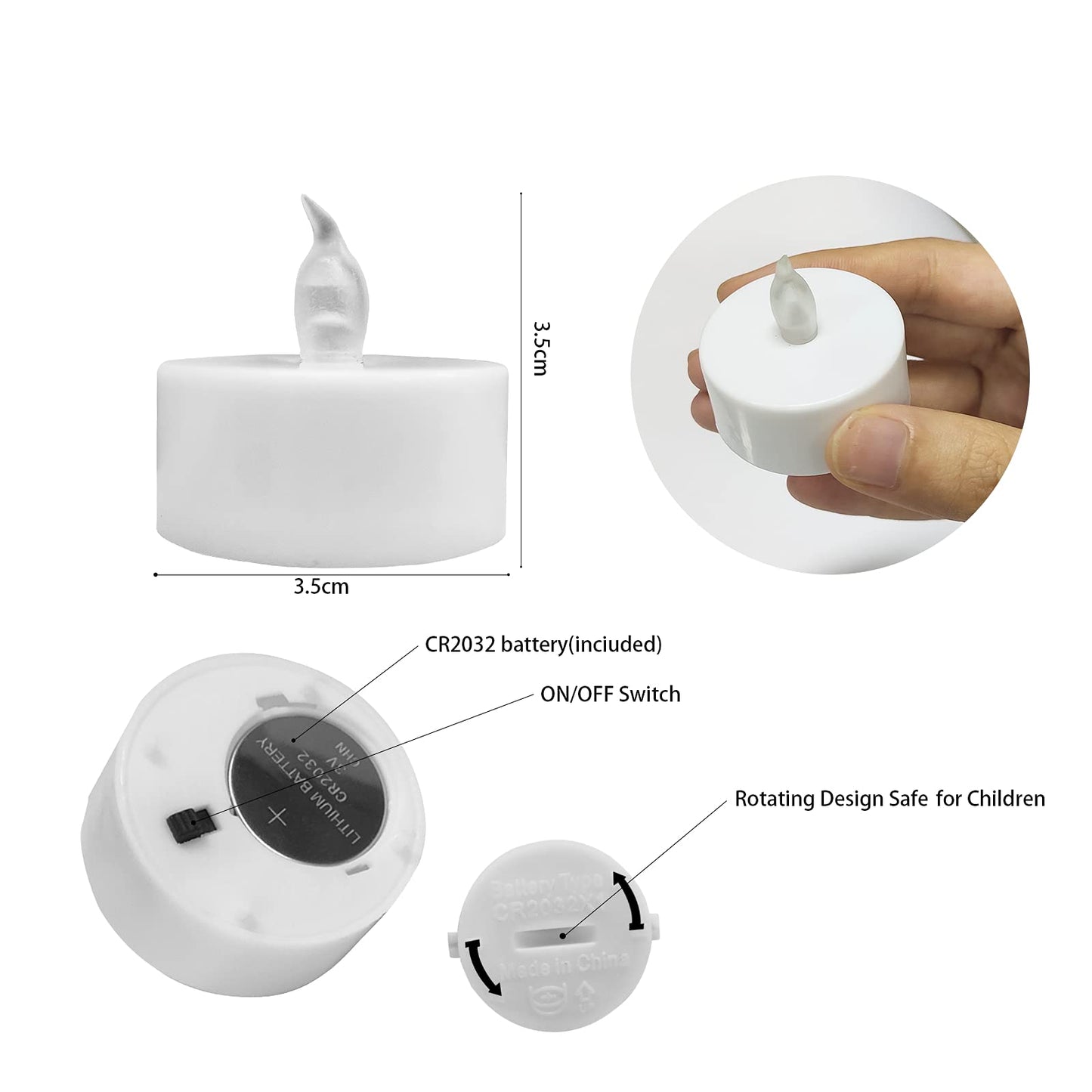 VETOUR Battery Operated Tea Lights Candles: 50 pcs Flameless Tea Light Realistic Flickering Led Tealights Candles with Warm White Light for Christmas Wedding Decorations