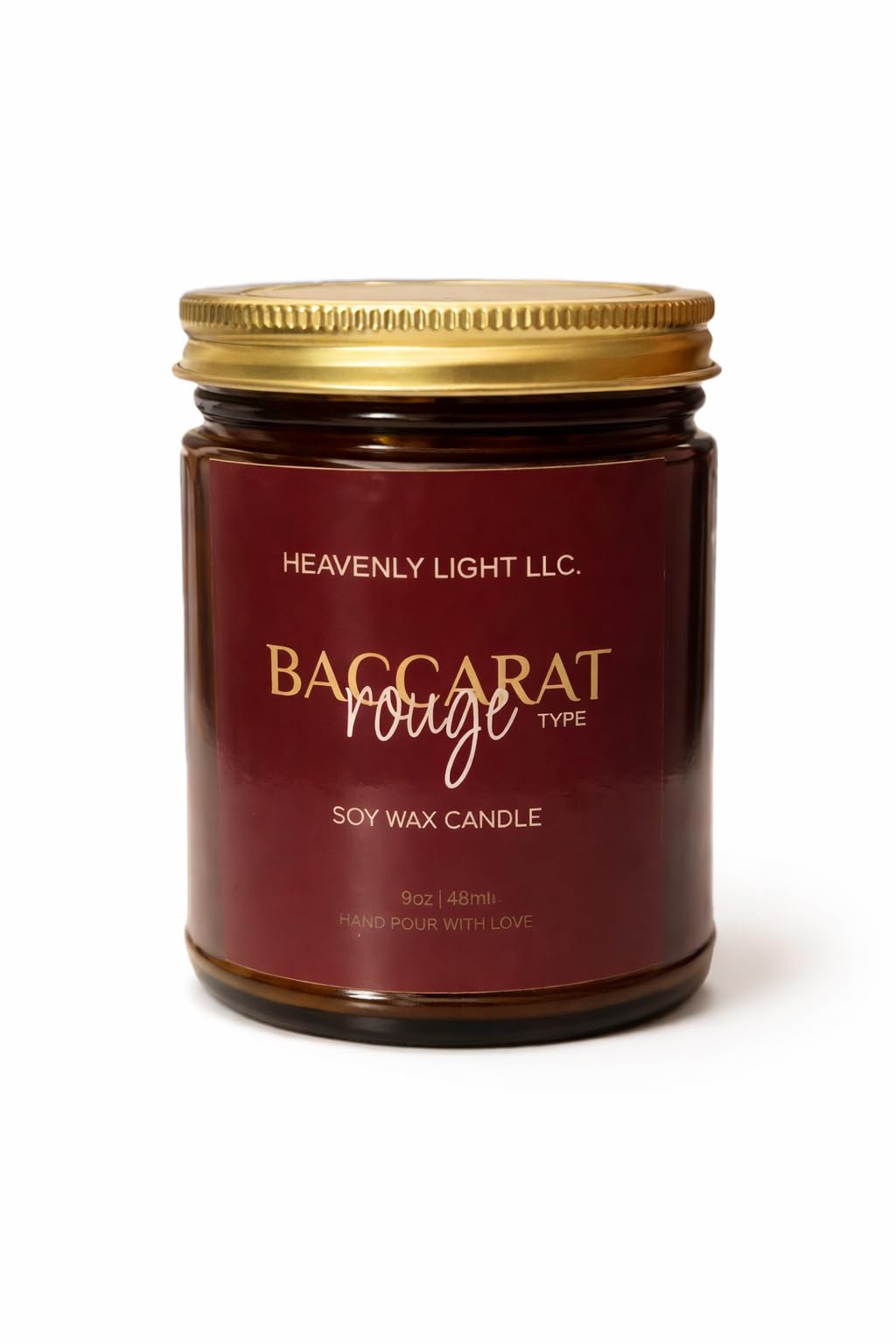 Baccarat Rouge Scented Candle - Luxury Gift for Him, Coconut Soy Wax Candle, Long Lasting 9 oz, Premium Home Fragrance